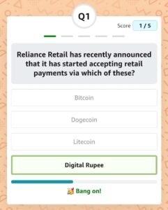 Reliance Retail has recently announced that it has started accepting retail payments via which of these